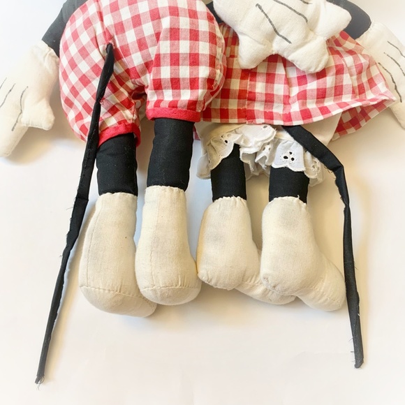 Vintage Handmade Mickey and Minnie Mouse Plush Dolls True Vintage - Picture 15 of 16